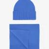 Merino Wool Beanie & Scarf - Pacific Blue
