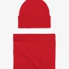 Merino Wool Beanie & Scarf - Scarlet Red