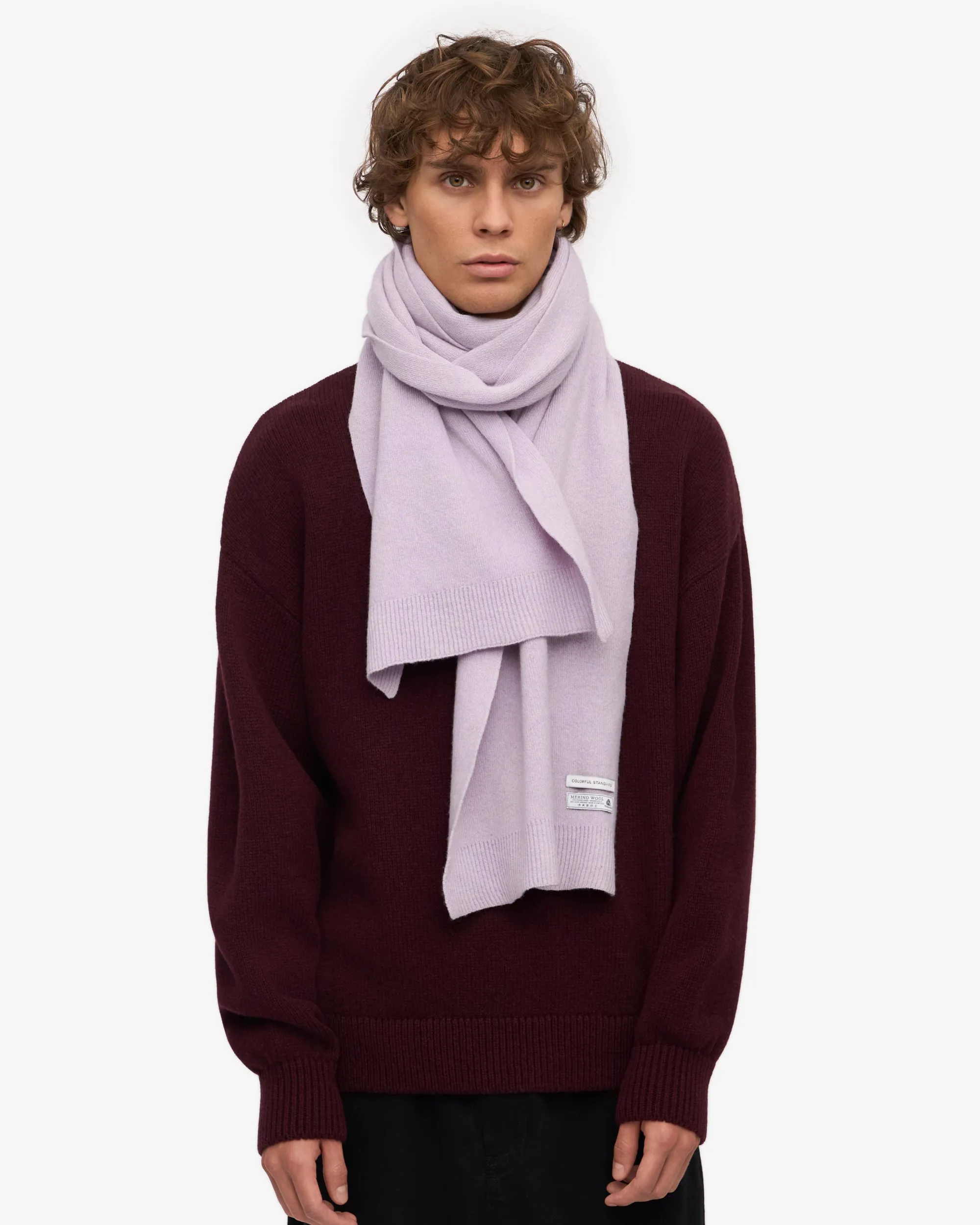 Merino Wool Beanie & Scarf - Soft Lavender
