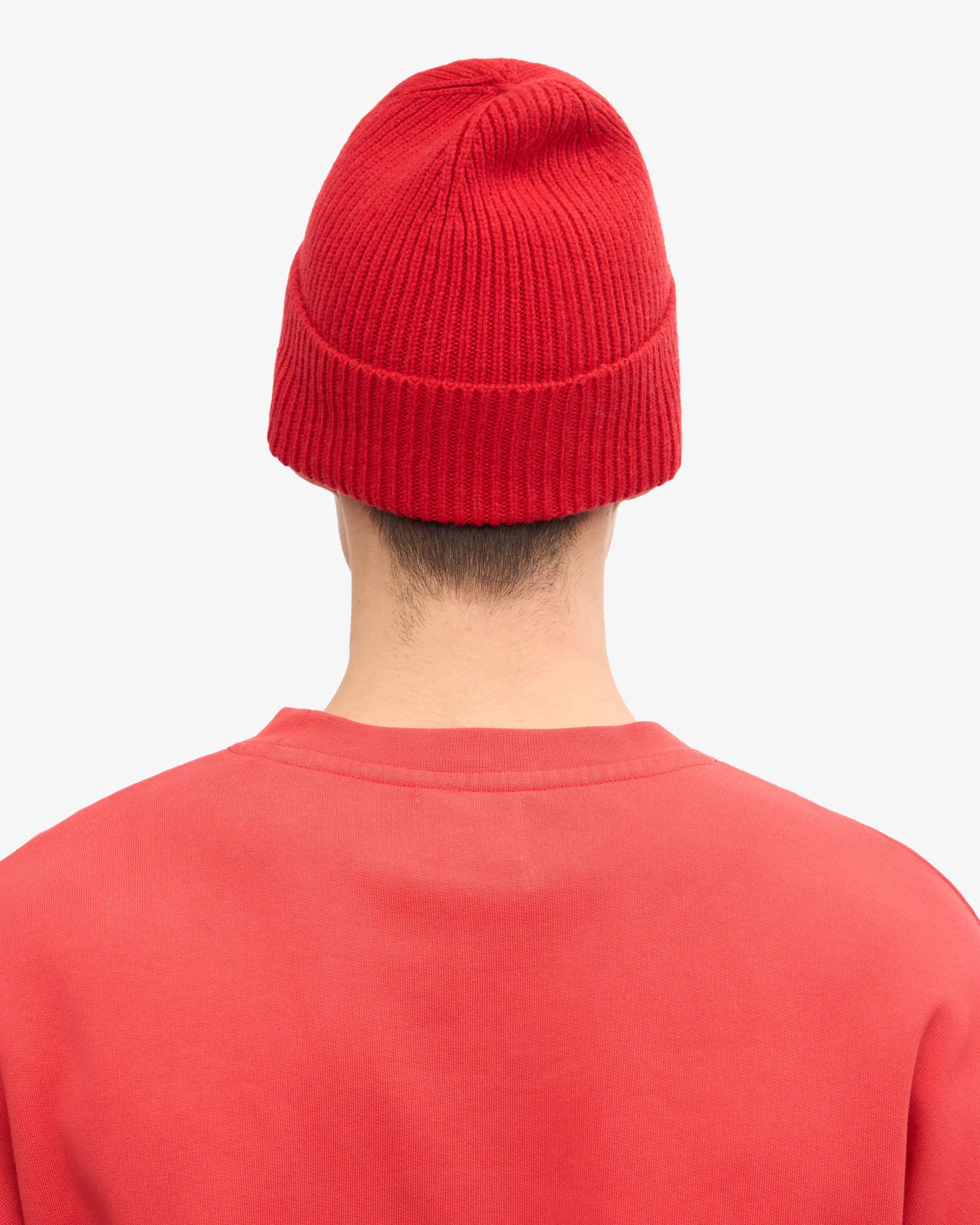 Merino Wool Beanie - Scarlet Red
