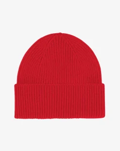 Merino Wool Beanie - Scarlet Red