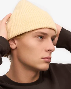 Merino Wool Beanie - Soft Yellow