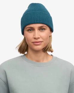 Merino Wool Beanie - Steel Blue