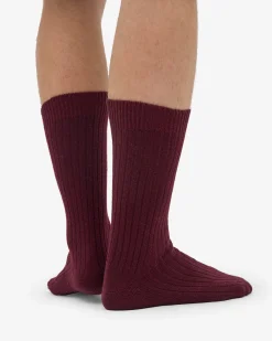 Merino Wool Blend Sock - Oxblood Red