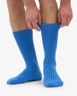 Merino Wool Blend Sock - Pacific Blue