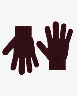 Merino Wool Gloves - Oxblood Red