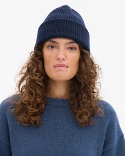 Merino Wool Hat - Navy Blue