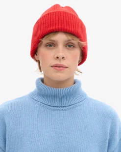 Merino Wool Hat - Red Tangerine