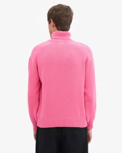 Merino Wool Turtleneck - Bubblegum Pink