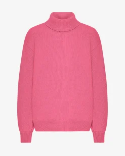 Merino Wool Turtleneck - Bubblegum Pink