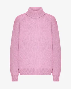 Merino Wool Turtleneck - Cherry Blossom
