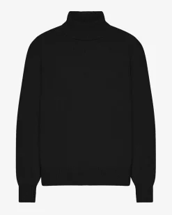 Merino Wool Turtleneck - Deep Black