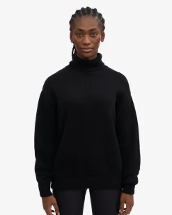 Merino Wool Turtleneck - Deep Black