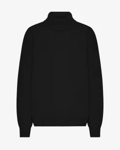 Merino Wool Turtleneck - Deep Black