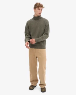 Merino Wool Turtleneck - Dusty Olive