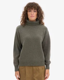 Merino Wool Turtleneck - Dusty Olive