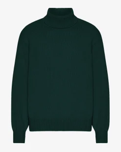 Merino Wool Turtleneck - Emerald Green