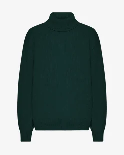 Merino Wool Turtleneck - Emerald Green