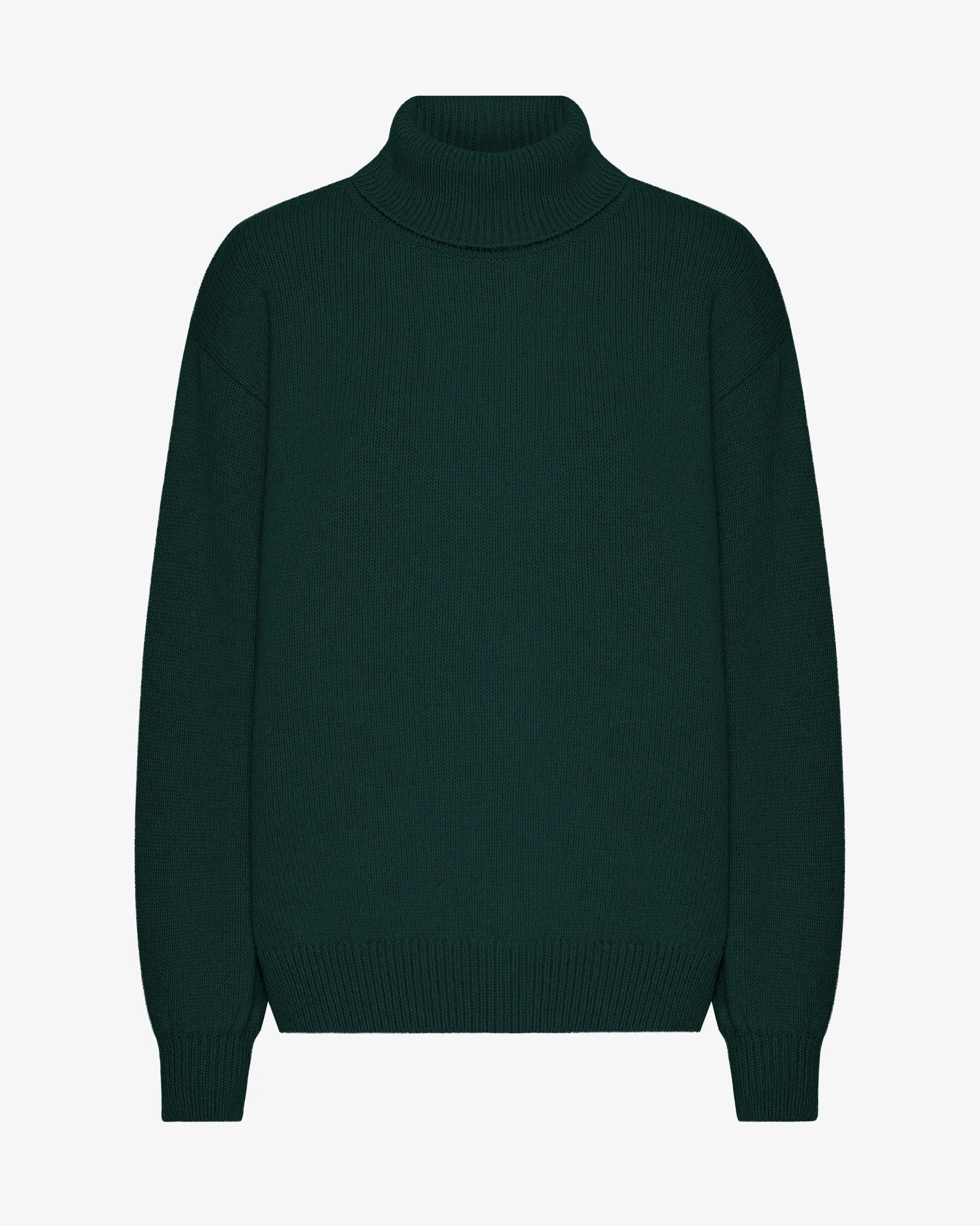 Merino Wool Turtleneck - Emerald Green