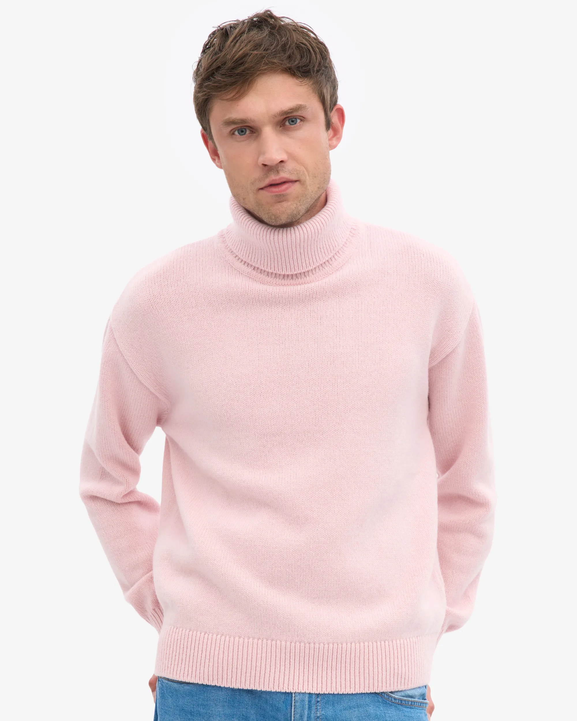Merino Wool Turtleneck - Faded Pink