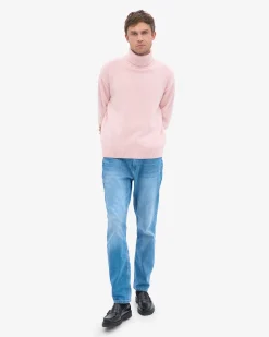 Merino Wool Turtleneck - Faded Pink