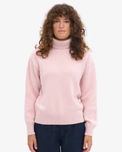 Merino Wool Turtleneck - Faded Pink
