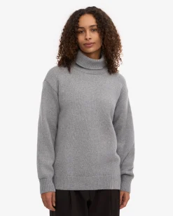 Merino Wool Turtleneck - Heather Grey