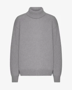 Merino Wool Turtleneck - Heather Grey