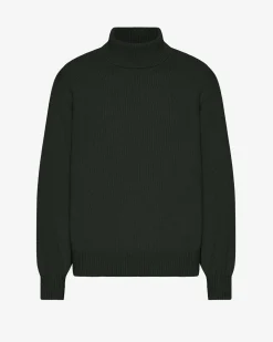 Merino Wool Turtleneck - Hunter Green