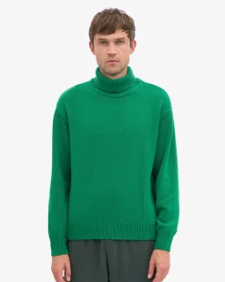 Merino Wool Turtleneck - Kelly Green