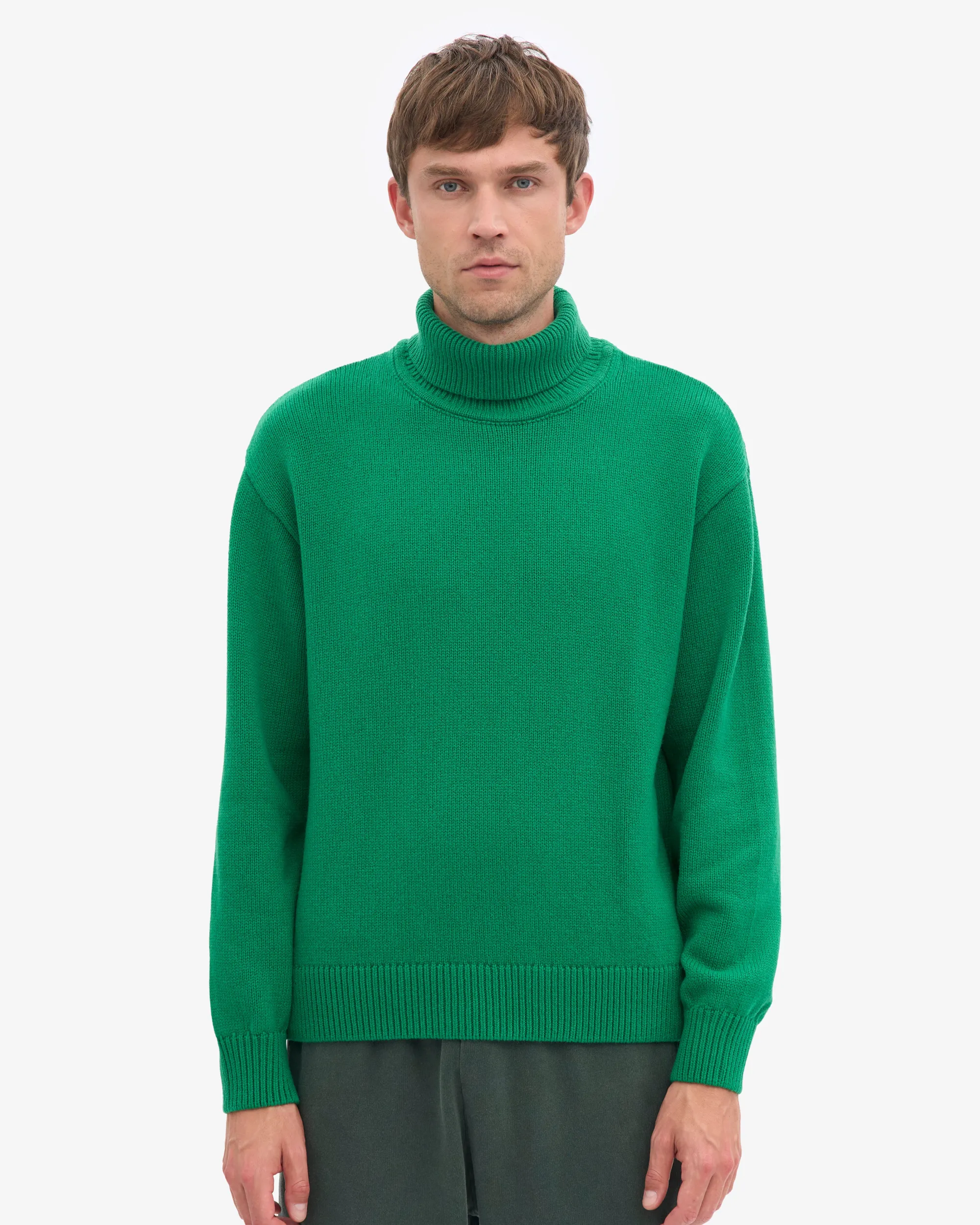 Merino Wool Turtleneck - Kelly Green