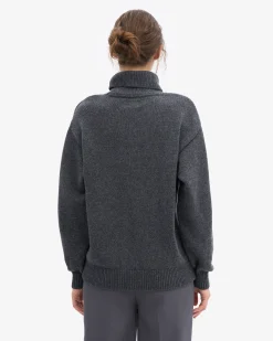 Merino Wool Turtleneck - Lava Grey