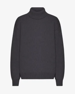 Merino Wool Turtleneck - Lava Grey