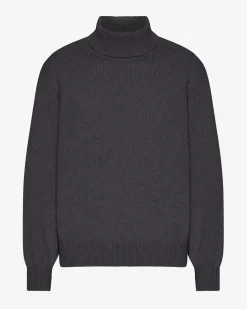 Merino Wool Turtleneck - Lava Grey
