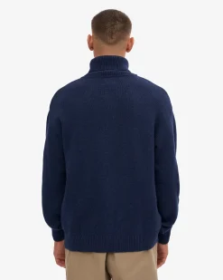 Merino Wool Turtleneck - Marine Blue