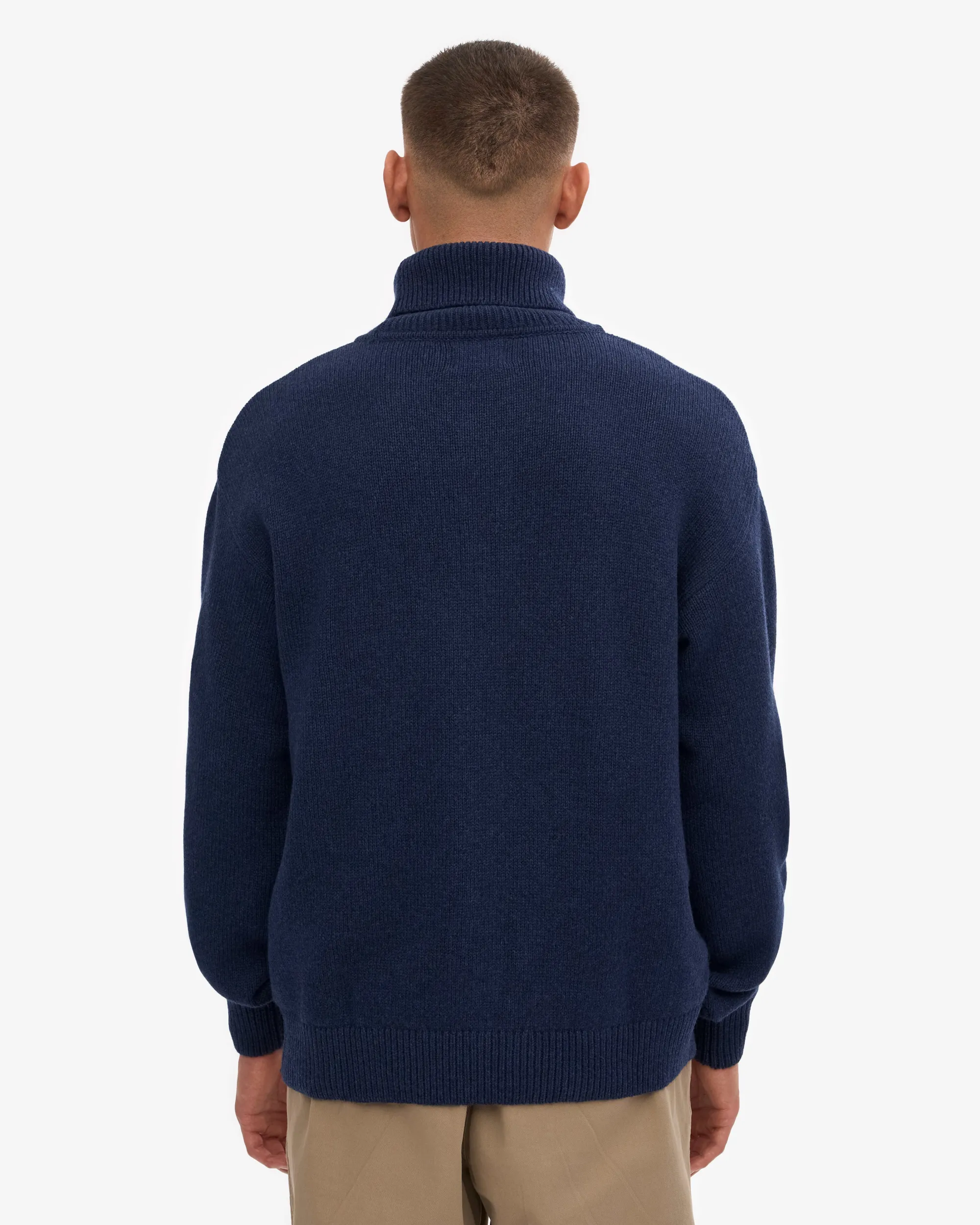 Merino Wool Turtleneck - Marine Blue