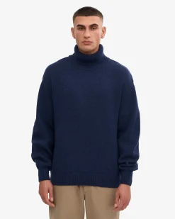 Merino Wool Turtleneck - Marine Blue