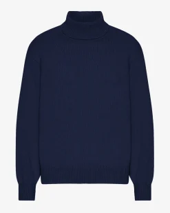 Merino Wool Turtleneck - Marine Blue