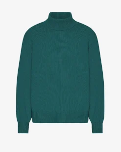 Merino Wool Turtleneck - Ocean Green
