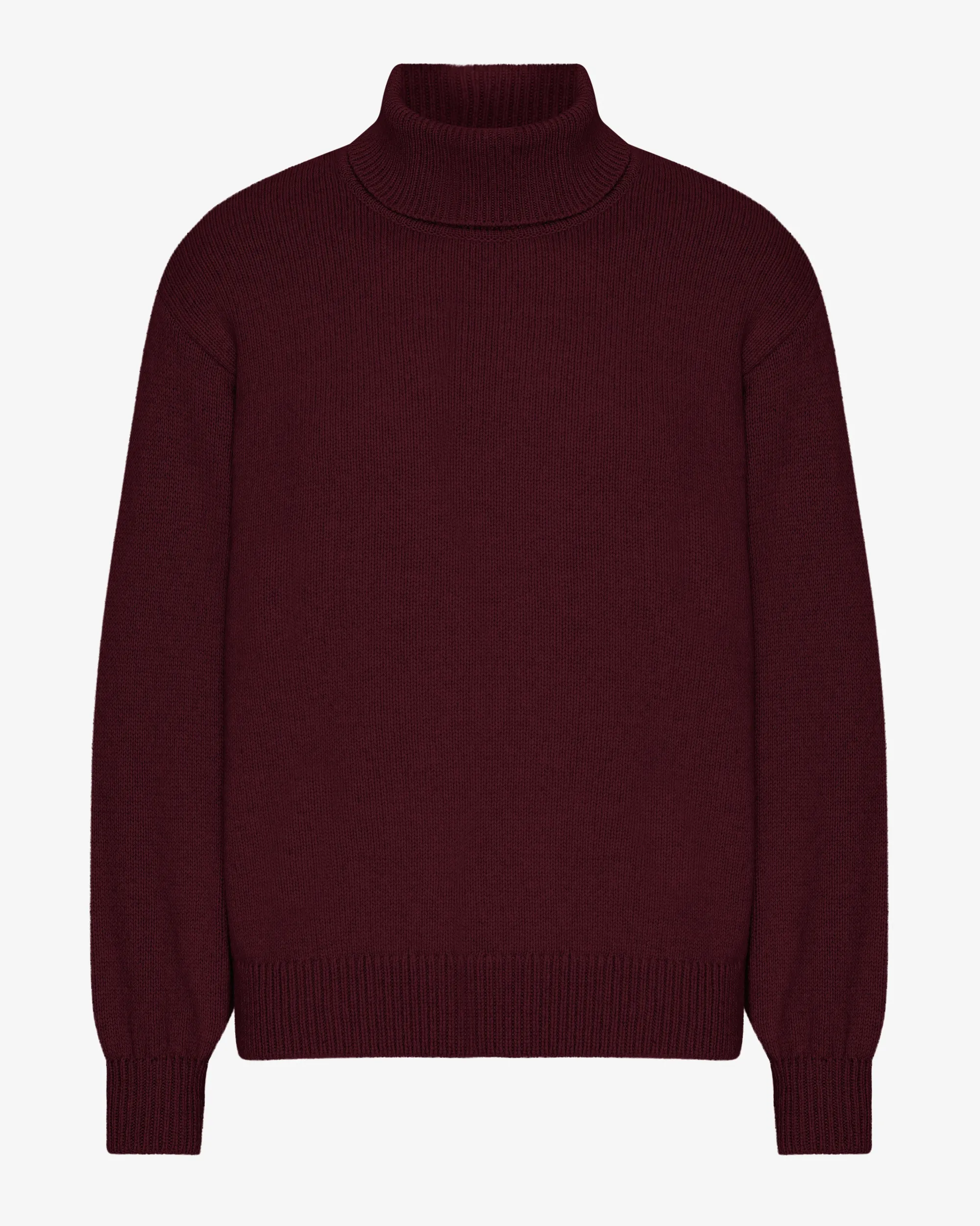 Merino Wool Turtleneck - Oxblood Red