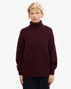 Merino Wool Turtleneck - Oxblood Red