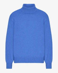 Merino Wool Turtleneck - Pacific Blue