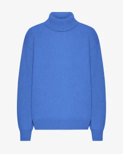 Merino Wool Turtleneck - Pacific Blue