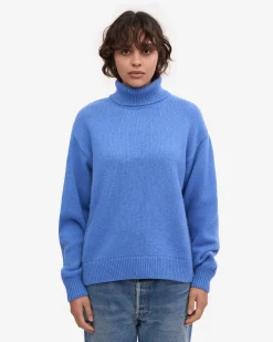 Merino Wool Turtleneck - Pacific Blue