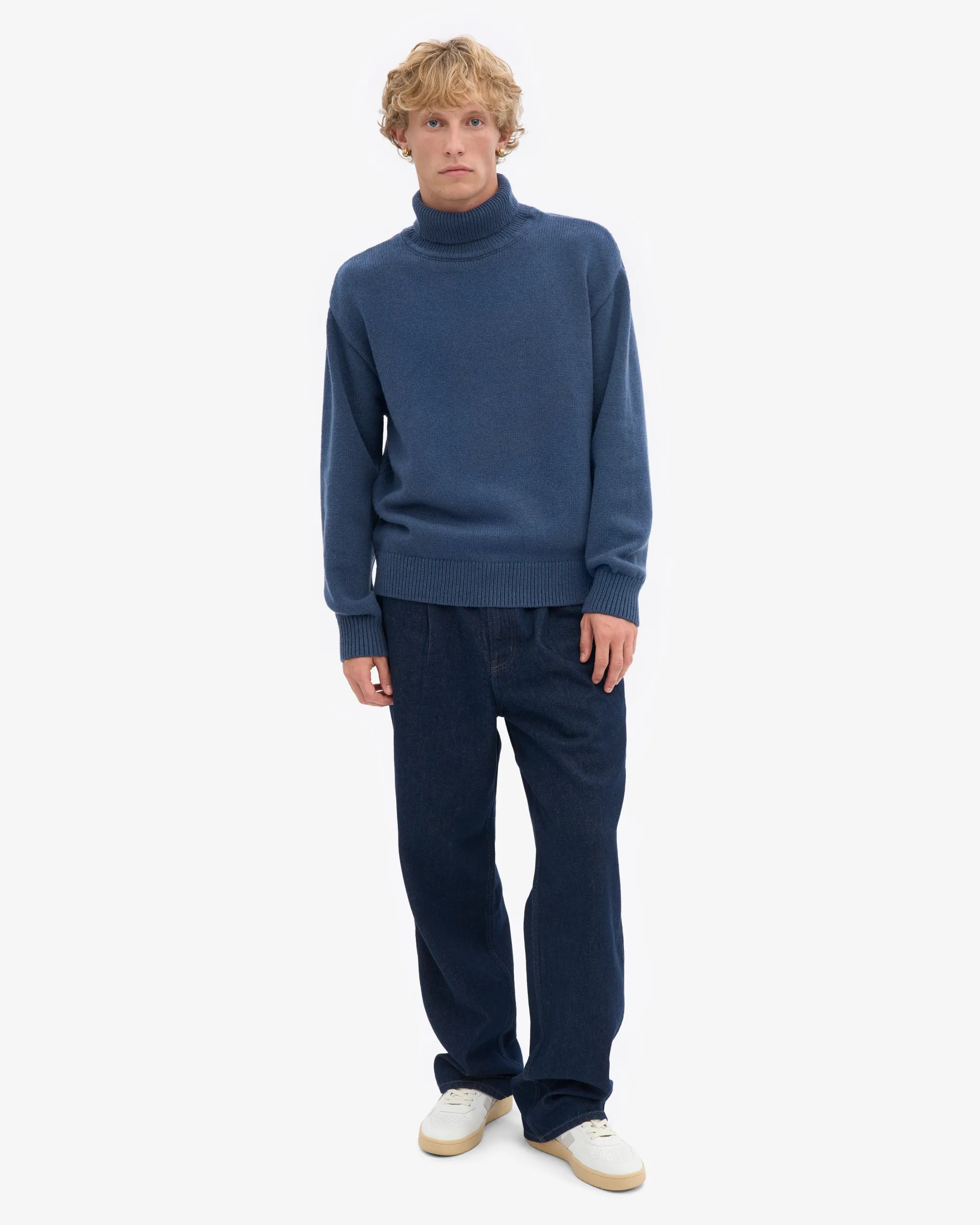 Merino Wool Turtleneck - Petrol Blue
