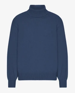 Merino Wool Turtleneck - Petrol Blue