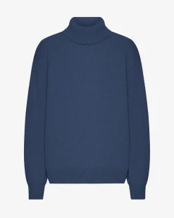 Merino Wool Turtleneck - Petrol Blue