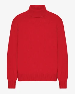 Merino Wool Turtleneck - Scarlet Red
