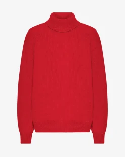 Merino Wool Turtleneck - Scarlet Red