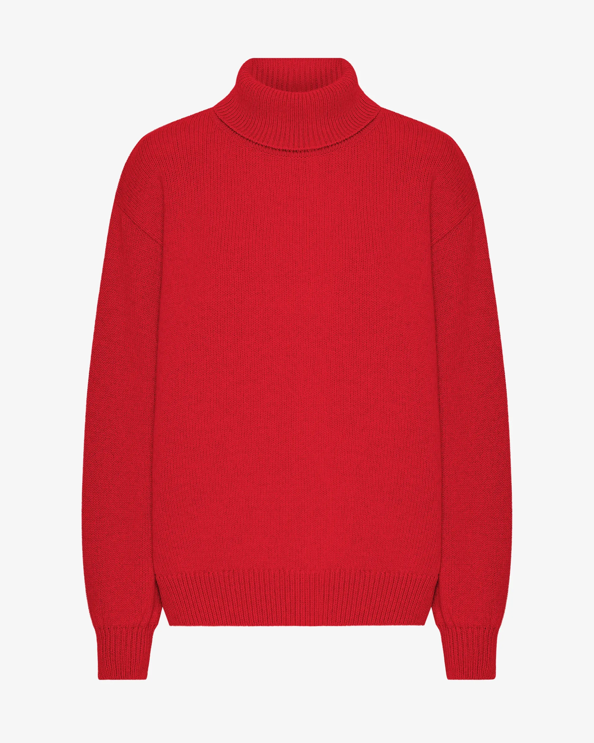 Merino Wool Turtleneck - Scarlet Red